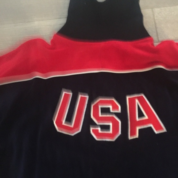 Asics Women USA Velour Track Jacket Cotton Full Zip Pockets Rib Knit Trim Medium - Picture 8 of 8